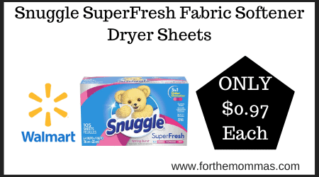Snuggle SuperFresh Fabric Softener Dryer Sheets