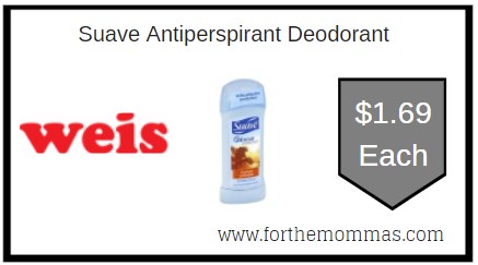 Weis: Suave Antiperspirant Deodorant ONLY $1.69 Each