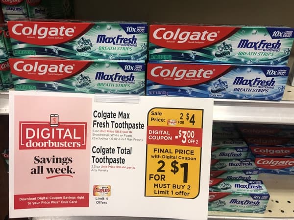 ShopRite: Colgate Max Fresh or Total Toothpaste Just $0.50 Each