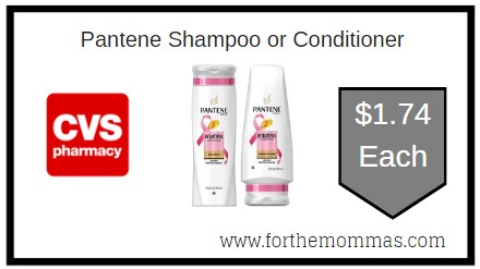 CVS: Pantene Shampoo or Conditioner $1.74 Each