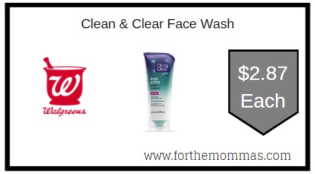 Walgreens: Clean & Clear Face Wash ONLY 2.87 Each