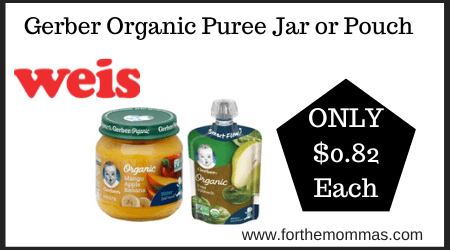 Gerber Organic Puree Jar or Pouch