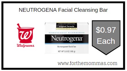 Walgreens: NEUTROGENA Facial Cleansing Bar ONLY $0.97 Each