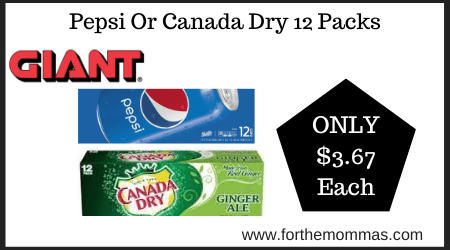 Pepsi Or Canada Dry 12 Packs