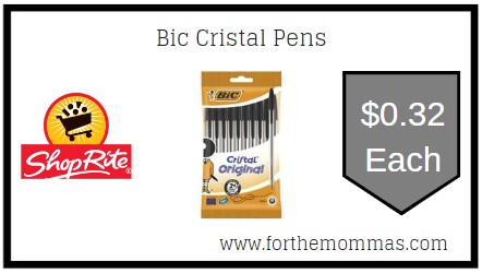 ShopRite: Bic Cristal Pens ONLY $0.32 Each