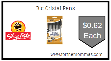 ShopRite: Bic Cristal Pens ONLY $0.62 Each