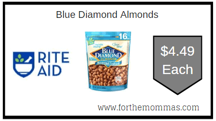 Rite Aid: Blue Diamond Almonds ONLY $4.49 Each