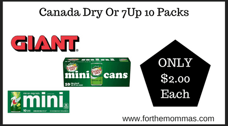 Canada Dry Or 7Up 10 Packs