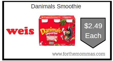 Weis: Danimals Smoothie ONLY $2.49 Each