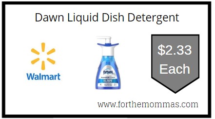 Walmart: Dawn Liquid Dish Detergent ONLY $2.33 Each