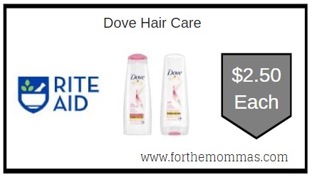 Rite Aid: Dove Hair Care ONLY $2.50 Each