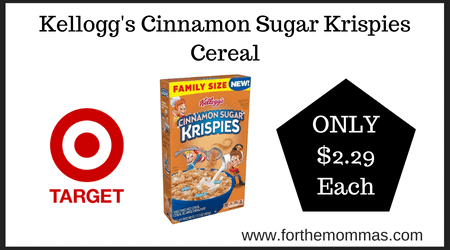 Kellogg's Cinnamon Sugar Krispies Cereal