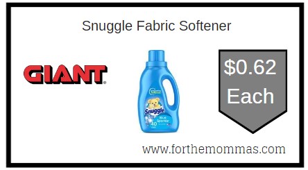 Giant: Snuggle Fabric Softener JUST $0.62 Each