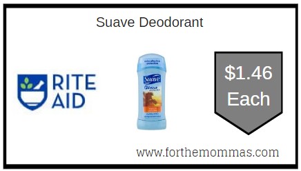 Rite Aid: Suave Deodorant ONLY $1.46 Each