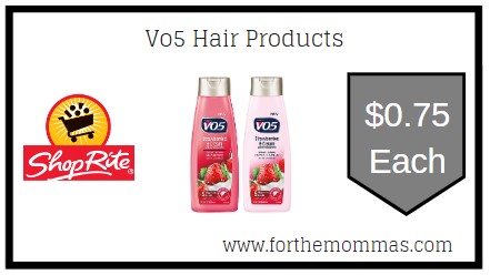 ShopRite: Vo5 Hair Products JUST $0.75 Each 
