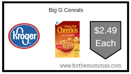 Kroger: Big G Cereals ONLY $2.49 Each
