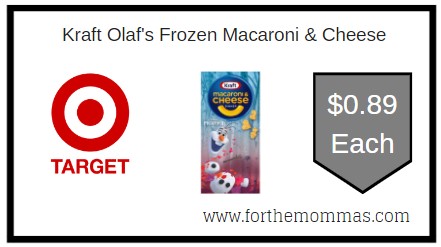 Target: Kraft Olaf's Frozen Macaroni & Cheese ONLY $0.89 Each