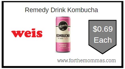 Weis: Remedy Drink Kombucha ONLY $0.69 Each