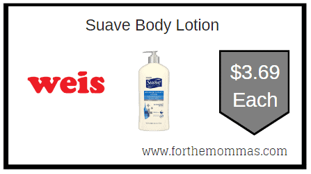 Weis: Suave Body Lotion ONLY $3.69 Each