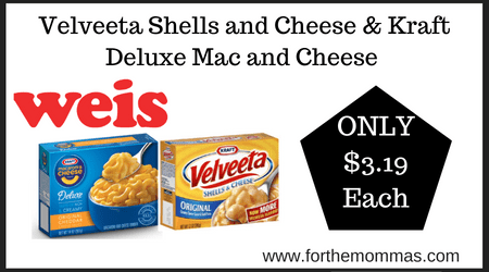 Velveeta Shells and Cheese & Kraft Deluxe Mac and Cheese