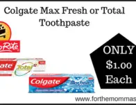 Colgate Max Fresh or Total Toothpaste