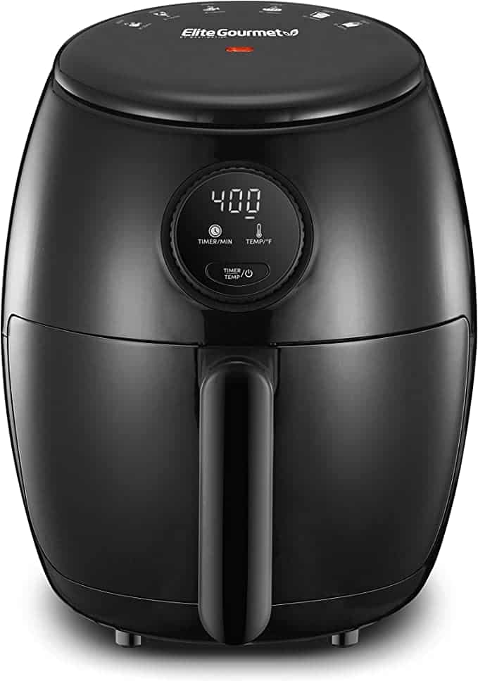 Elite Gourmet Personal 2.1Qt Compact Space Saving Programmable Hot Air Fryer