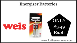 Weis Deal on Energizer Batteries