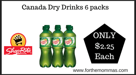 Canada Dry Drinks 6 packs