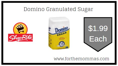 ShopRite: Domino Granulated Sugar Only $1.99