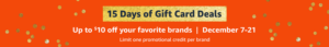 15 Days of Gift Card Deals