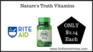 Rite Aid Deal on Natures Truth Vitamins
