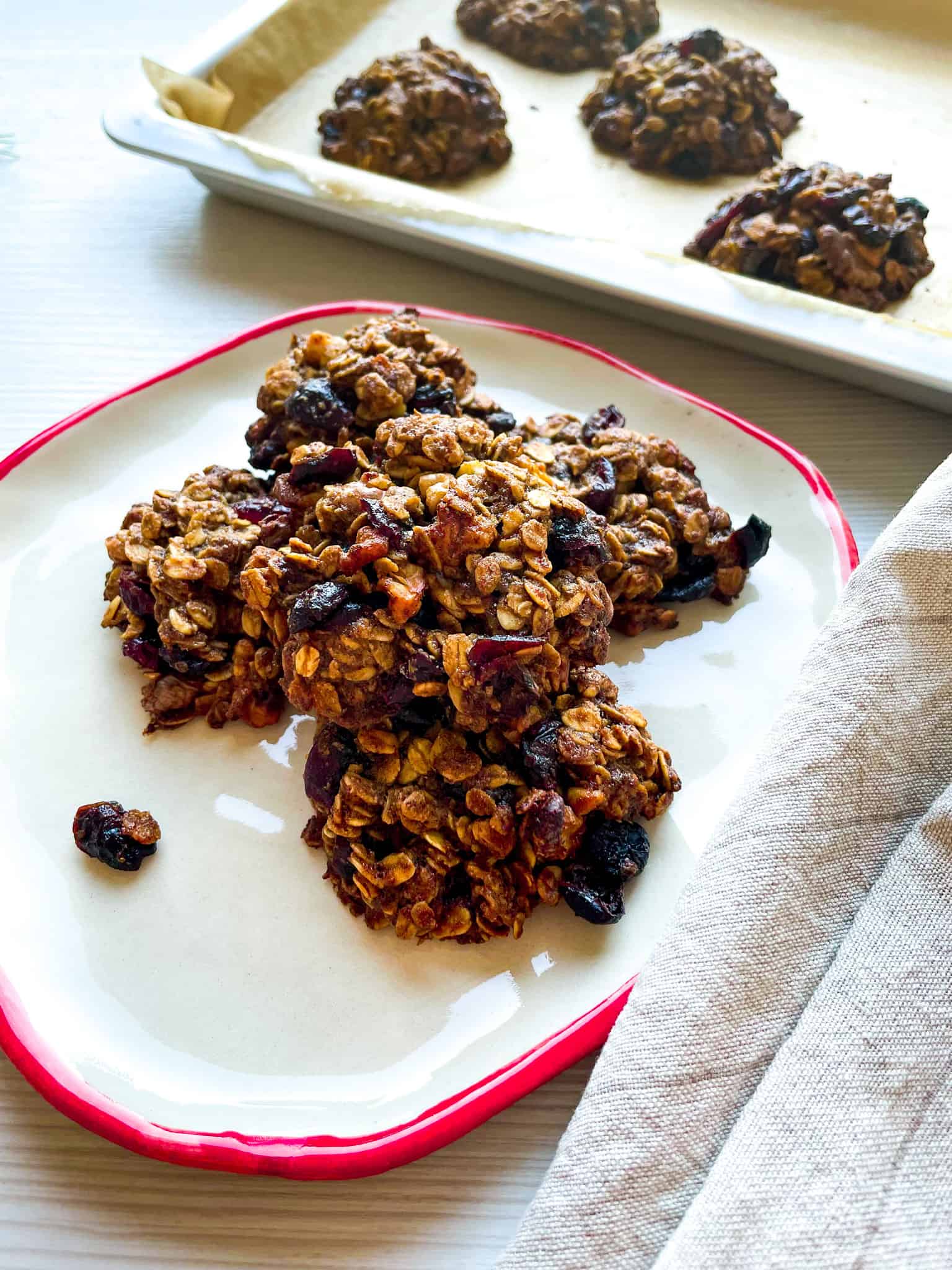 Soft and Chewy Walnut Cranberry Oatmeal Cookies
