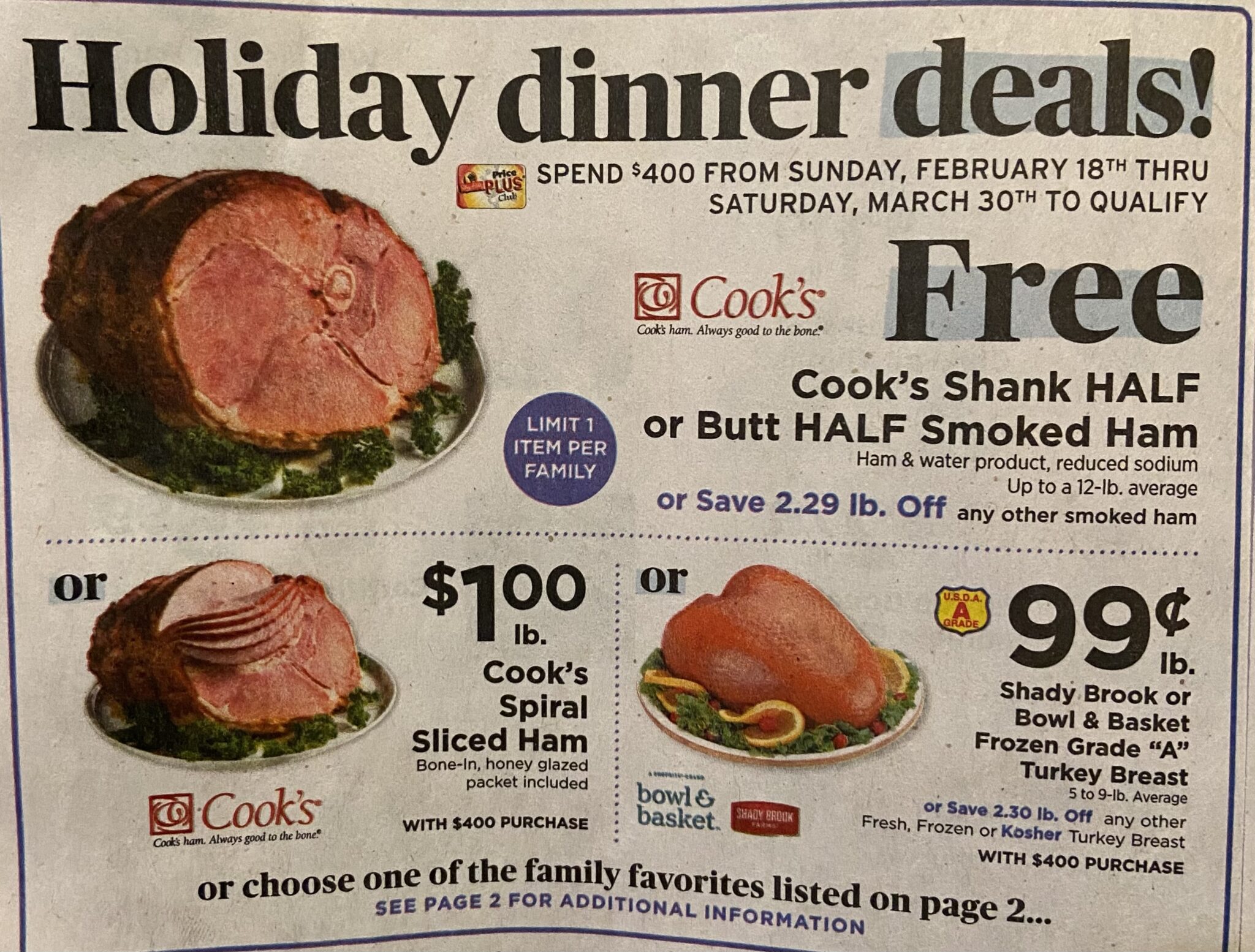 ShopRite: Holiday Dinner Favorites Offer Starts 2/18