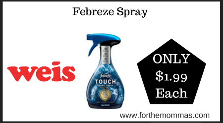 Weis Deal on Febreze Spray
