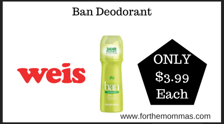 Weis Deal on Ban Deodorant