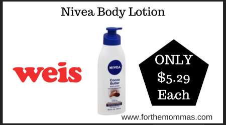 Weis Deal on Nivea Body Lotion