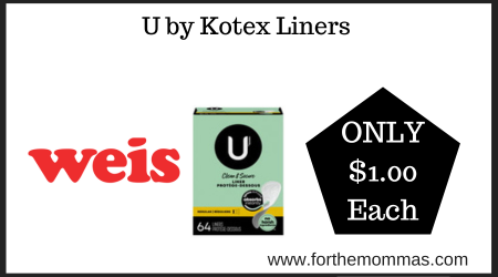 Weis Deal on U by Kotex Liners
