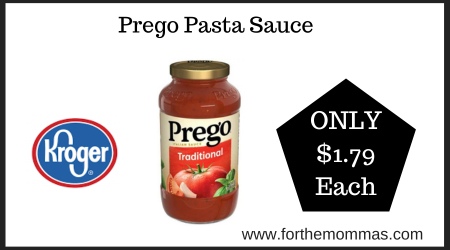 Kroger Deal on Prego Pasta Sauce