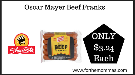 ShopRite Deal on Oscar Mayer Beef Franks