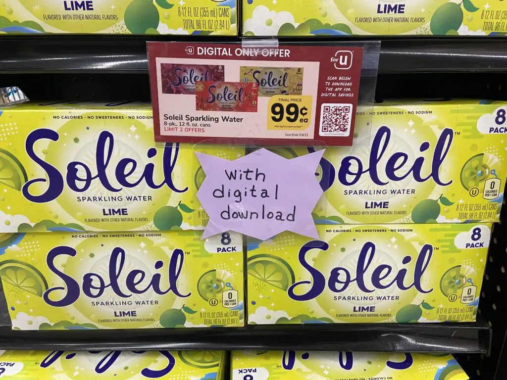 Soleil Sparkling Water JUST 0.99 with Acme Deal