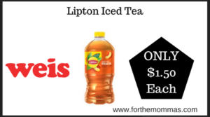Weis Deal on Lipton Iced Tea