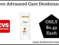 Coupon and Extrabucks Deal at CVS on Dove Advanced Care Deodorant Starting 6/4