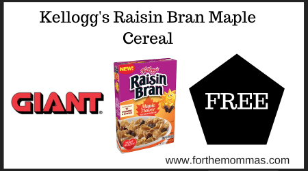 Giant Deal on Kelloggs Raisin Bran Maple Cereal