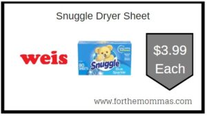 Snuggle Dryer Sheet Weis