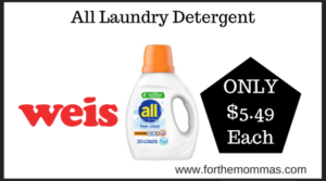 Weis Deal on All Laundry Detergent