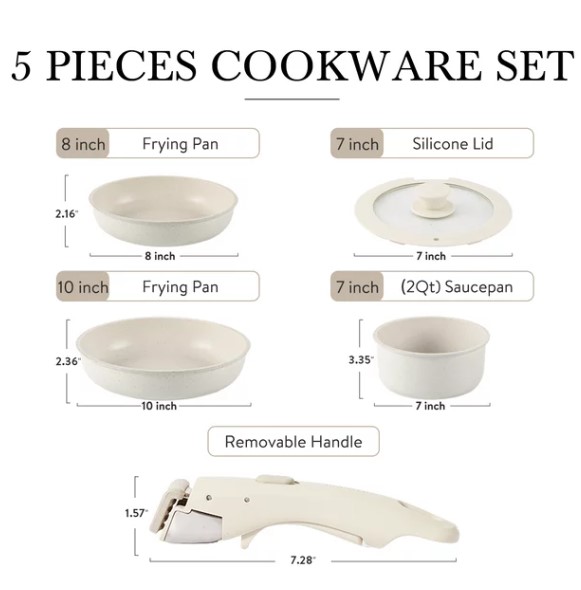 Walmart: Carote Cookware Sets Detachable Handle ONLY $29.99 (Reg $99.99)