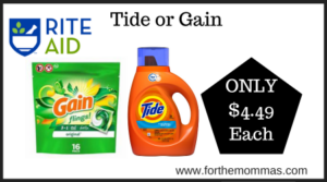Rite Aid Deal on Tide or Gain