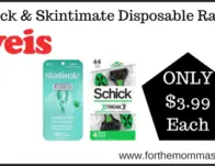 Weis Deal on Schick & Skintimate Disposable Razors