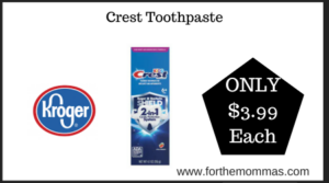 Kroger Deal on Crest Toothpaste
