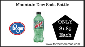 Kroger Deal on Mountain Dew Soda Bottle